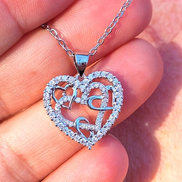 Jewelry - 3 for $15 💝 Multi Heart Lab Created Fashion Necklace